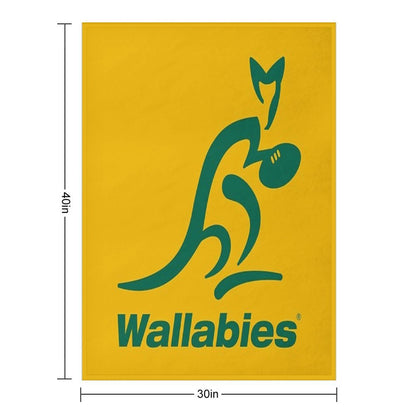 Australia Rugby Wallabies Yellow Wallaby Throw Blanket