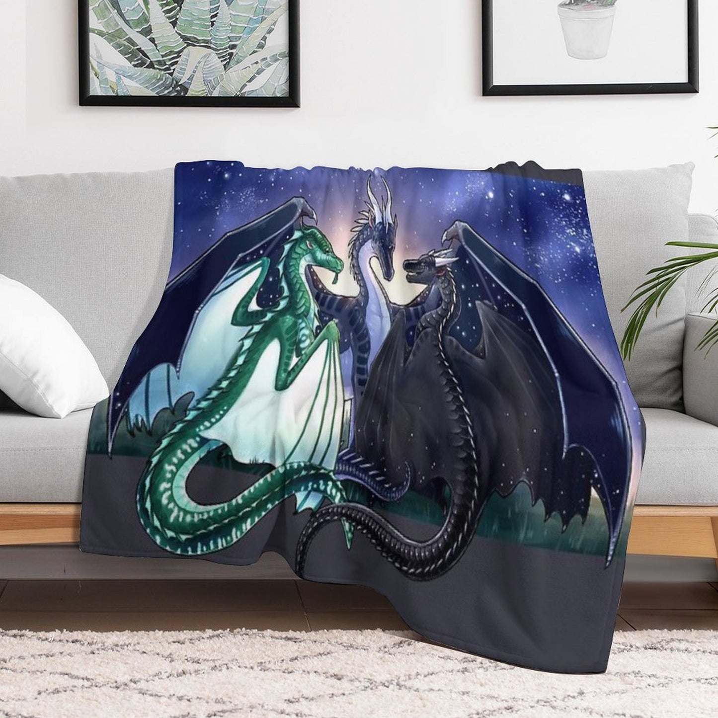 Wings of Fire - Legends - Fathom, Darkstalker, Clearsight Throw Blanket