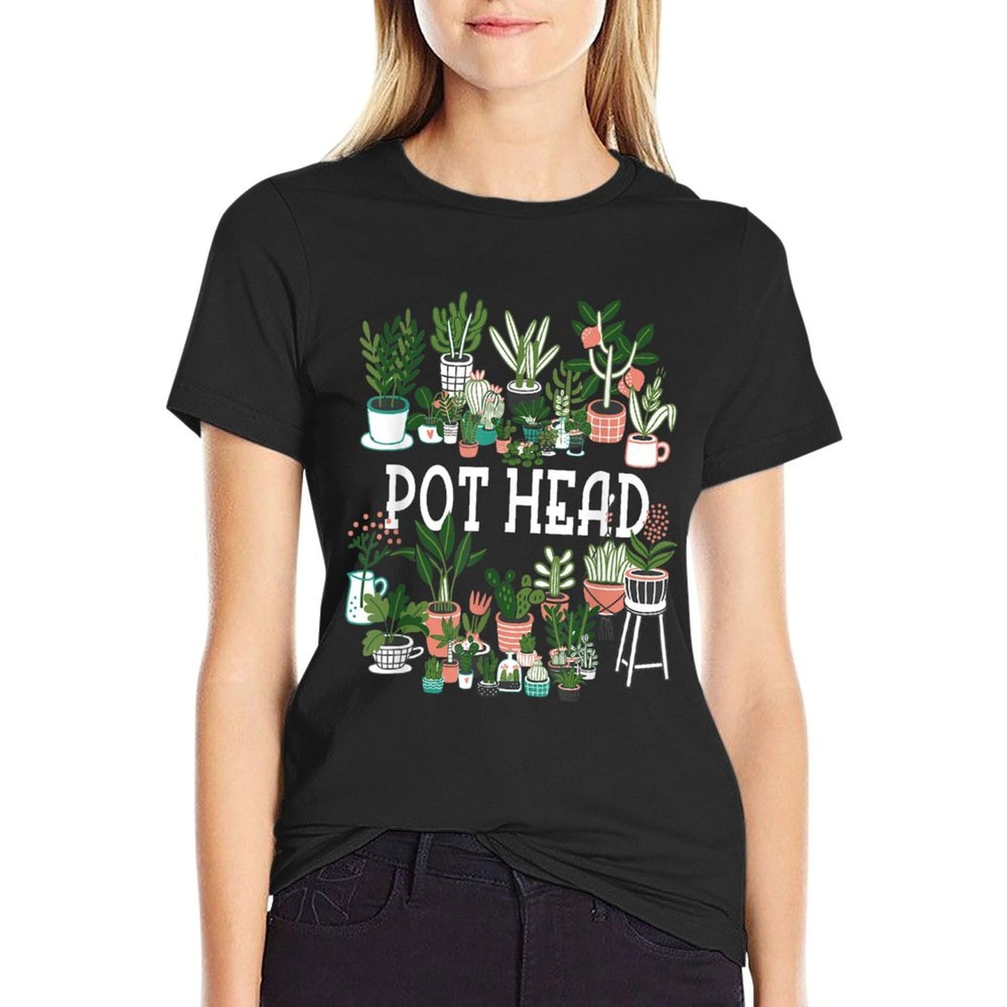 Plant Lover And Gardener Pot Head Succulent T-Shirt