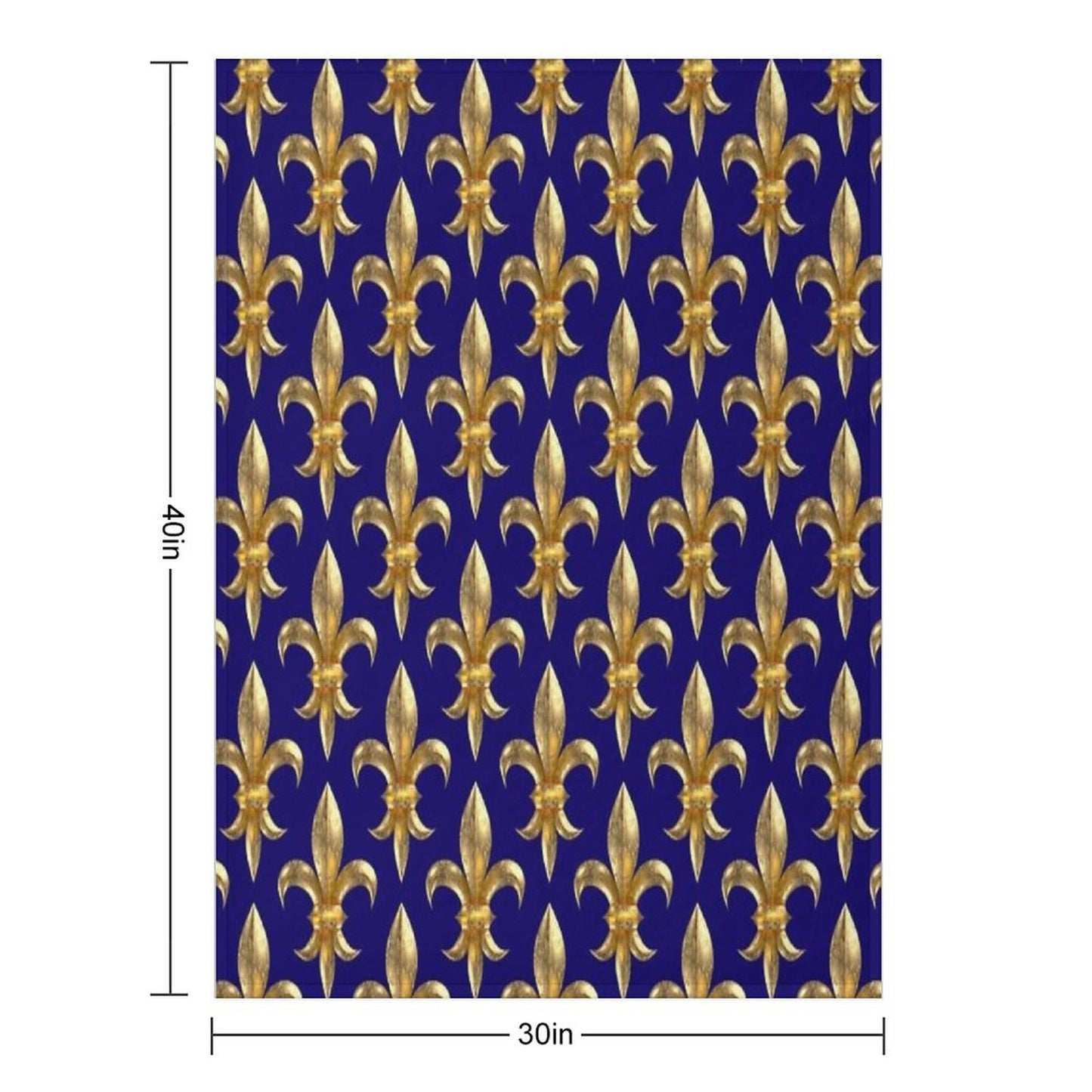 Fleur De Lys  Fleur De Lis 3D Gold Look Pattern, Large Corroded Throw Blanket