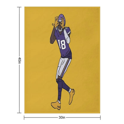 Justin Jefferson Celebration Throw Blanket