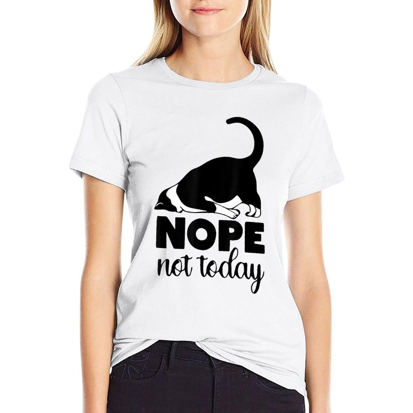 Nope Not Today Cat Funny Kitten Cat Mom Cat Dad Cat Lover  Breathable T-Shirt