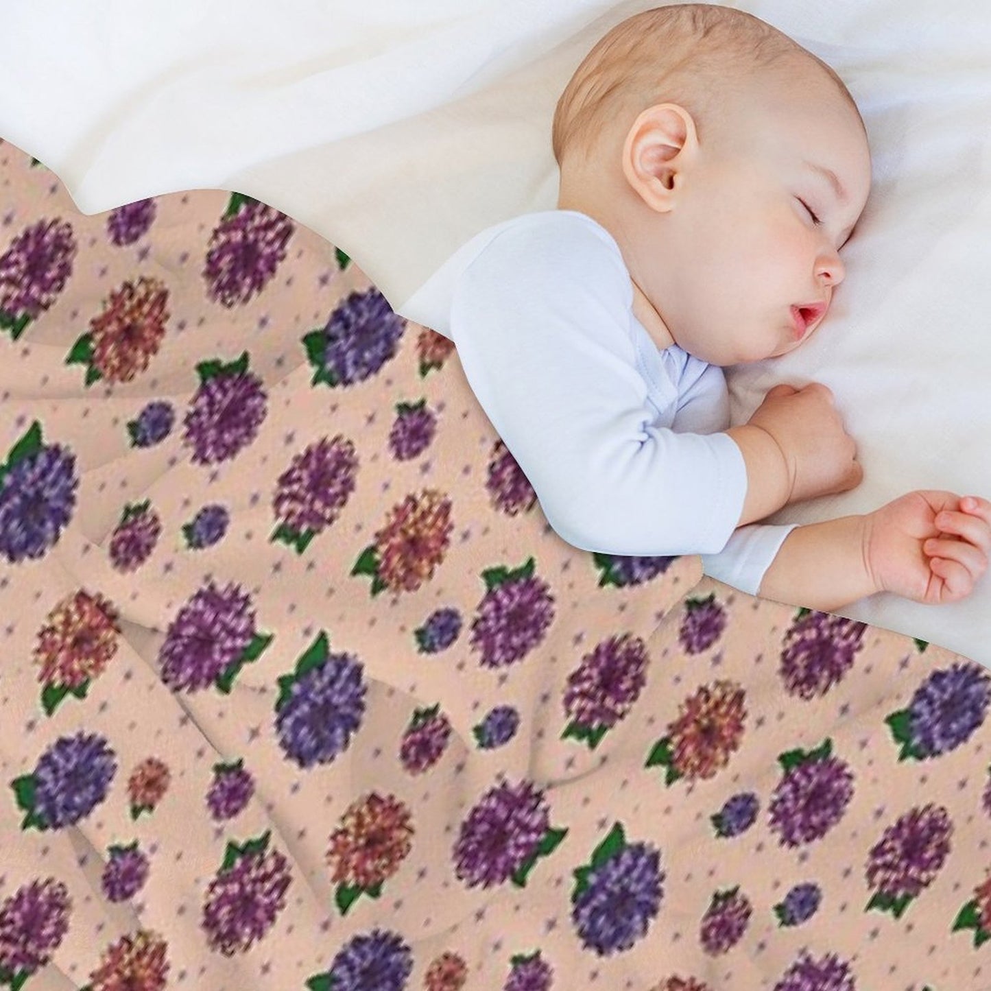 Dahlias Multicolored Peach Throw Blanket