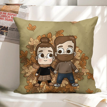 Fall Phone Home - Pibubear Linen Throw Pillow Cover