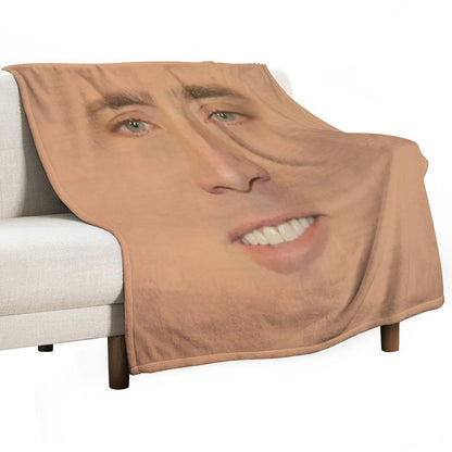 Nicolas Cage Giant Face Throw Blanket