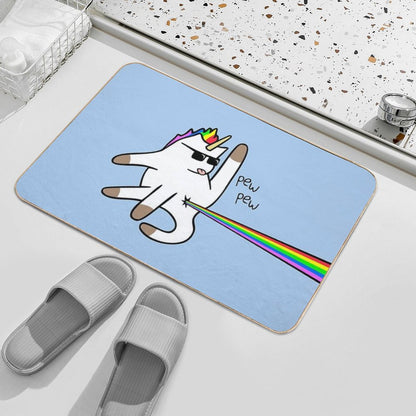 Unicorn Cat Rainbow Butt Laser Bath Mat