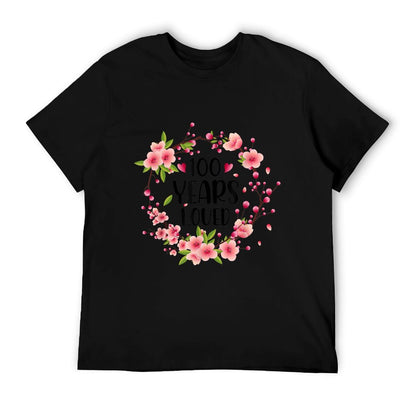Floral 100 Years Old 100 Years Loved 100th Birthday Women T-Shirt