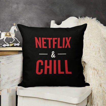 Netflix And Chill Linen Throw Pillow Cover