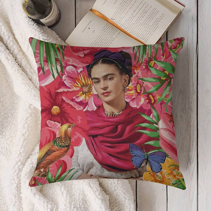 Forever Frida Kahlo Linen Throw Pillow Cover