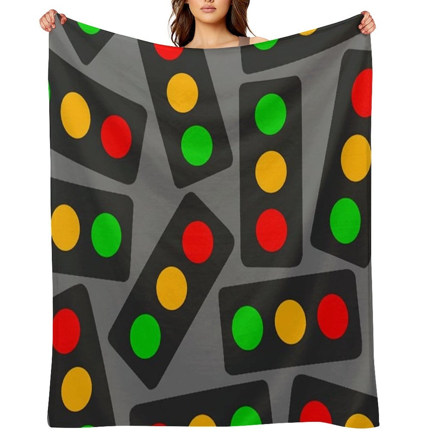 Large Traffic Light Pattern (Large & Full Version) Throw Blanket