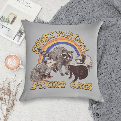Street Cats Soft Luxury Feel Throw Pillow