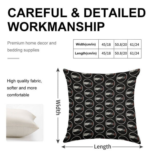 The Pretenderz - White Circle Linen Throw Pillow Cover