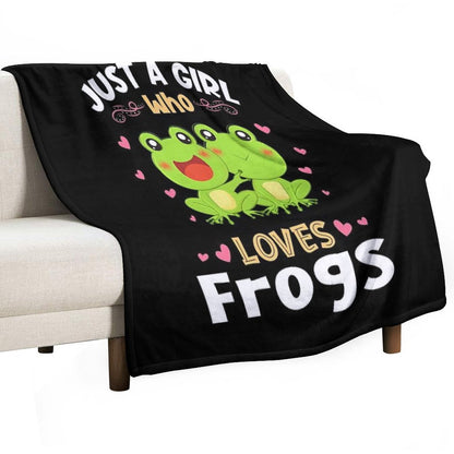 Just A Girl Who Loves Frogs Gift Throw Blanket