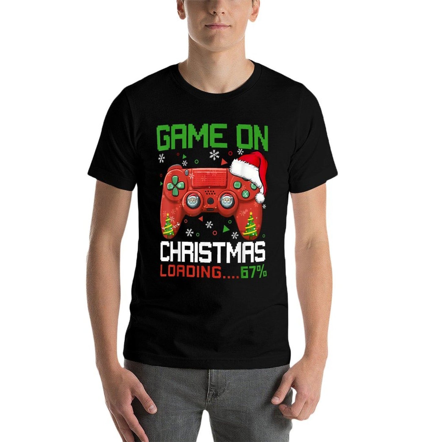 Game On Christmas Loading 67 Funny 6 7 Meme Xmas  Lightweight T-Shirt
