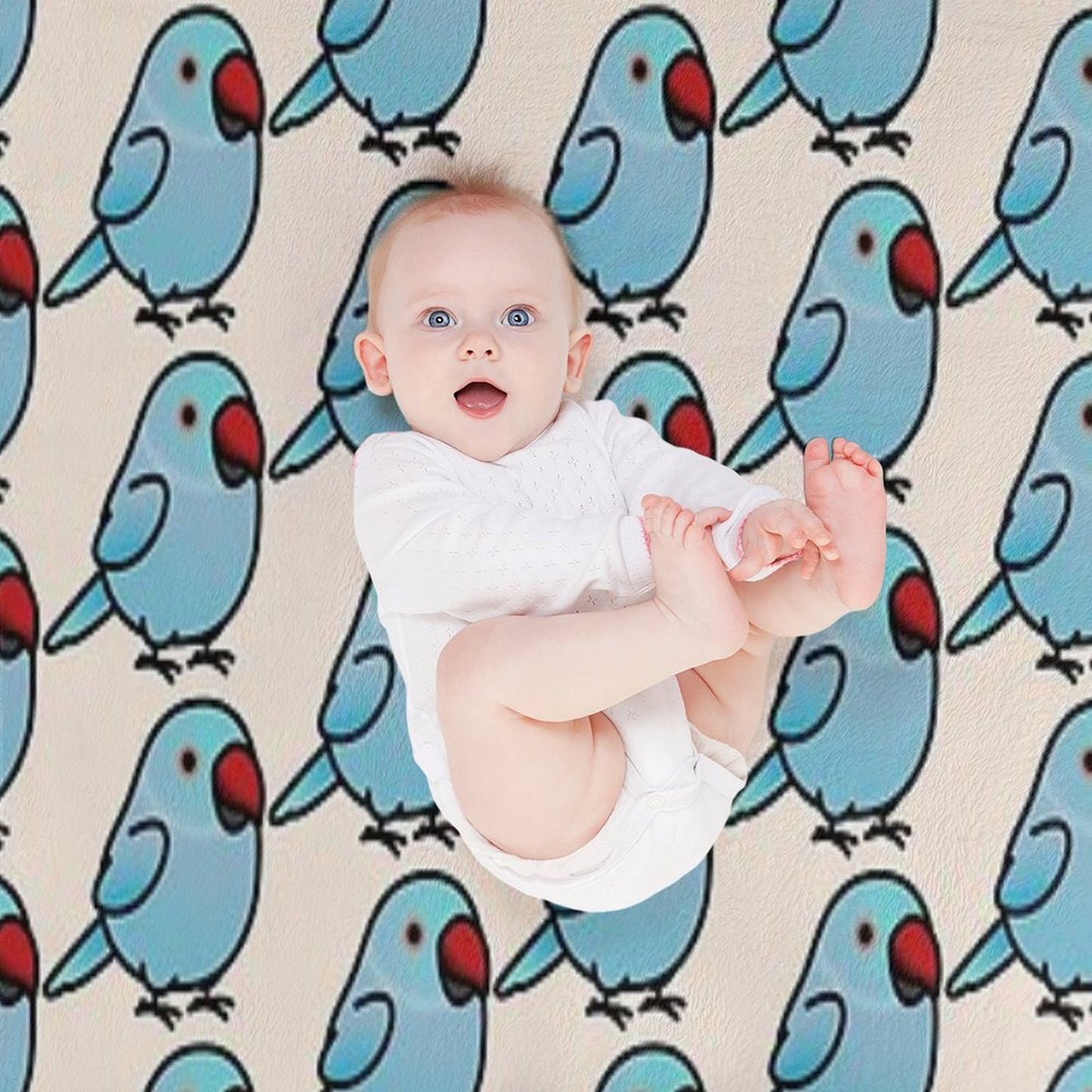 Chubby Blue Indian Ringneck Parakeet - Female Throw Blanket