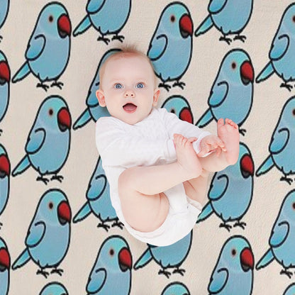 Chubby Blue Indian Ringneck Parakeet - Female Throw Blanket