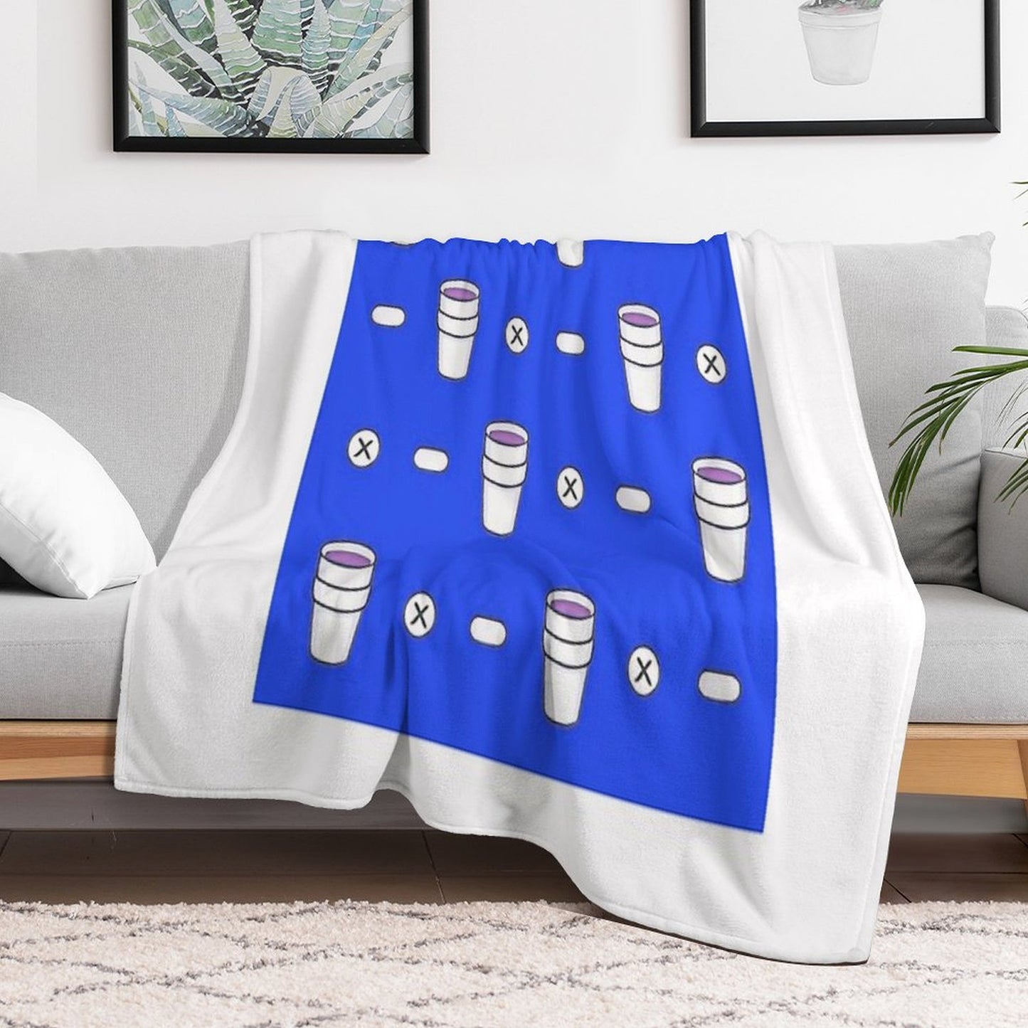 Lean & Pills (Dark Blue) Throw Blanket