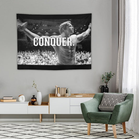 Arnold Schwarzenegger Conquer Tapestry