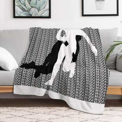 Rugby Tackle Throw Blanket