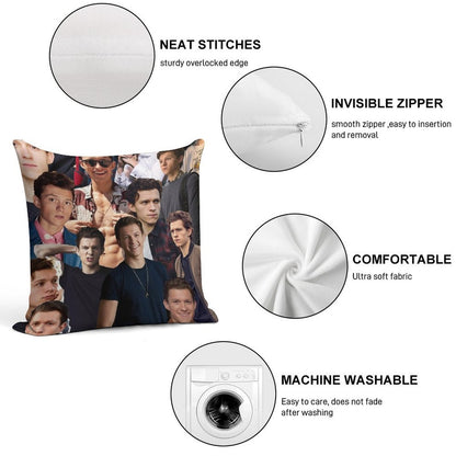 Tom Holland Collage Soft Durable Construction Throw Pillow