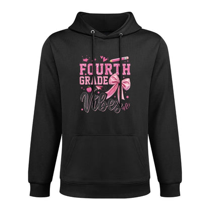4th Fourth Grade Vibes Back To School Coquette Teacher Girl Breathable Fabric Hoodie