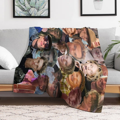 Jamie Campbell Bower Photo Collage Throw Blanket