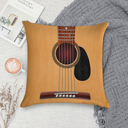 Acoustic Guitar Soft Washable Throw Pillow