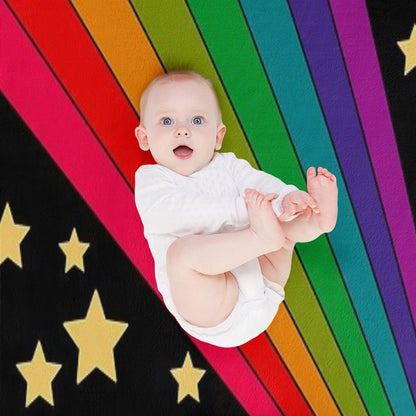 Stars And Rainbow Throw Blanket