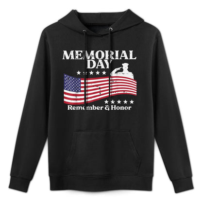 Memorial Day USA Remember Honor Patriot Men Women Kids Shrink-Resistant Hoodie
