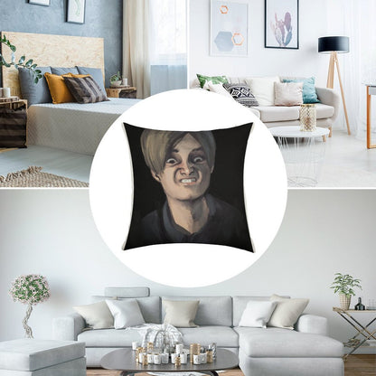 Leon Kennedy The Face - Resident Evil 2 Linen Throw Pillow Cover