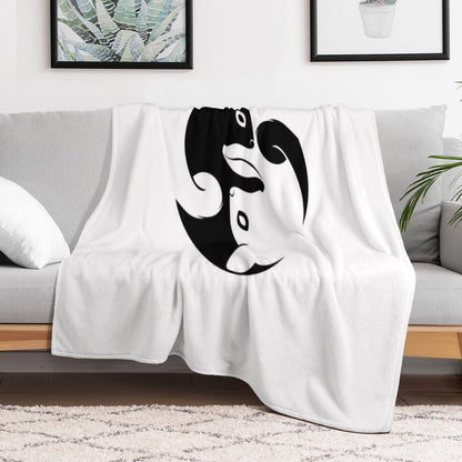 Yin Yang Squirrel - Zen Yoga Symbol Throw Blanket