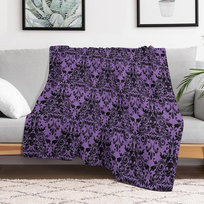 Skull Damask Pattern Throw Blanket