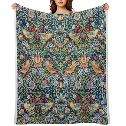 Strawberry Thief Throw Blanket