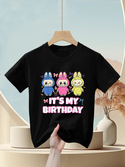 Kids Groovy It's My Birthday Girls Kidsns Labubu Bday Kids T-Shirt