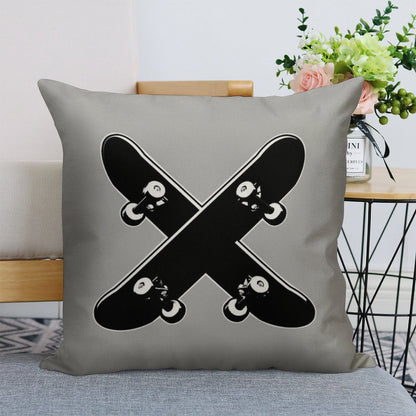 Skate X Linen Throw Pillow Cover