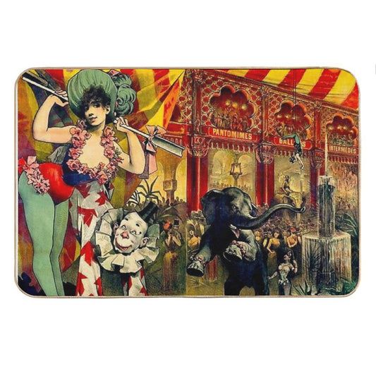 CIRCUS  Vintage 1890 Circus Advertising Print Bath Mat