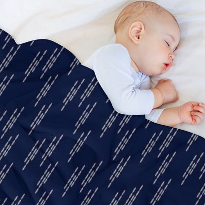 Sashiko Embroidery Japanese Pattern Design Throw Blanket