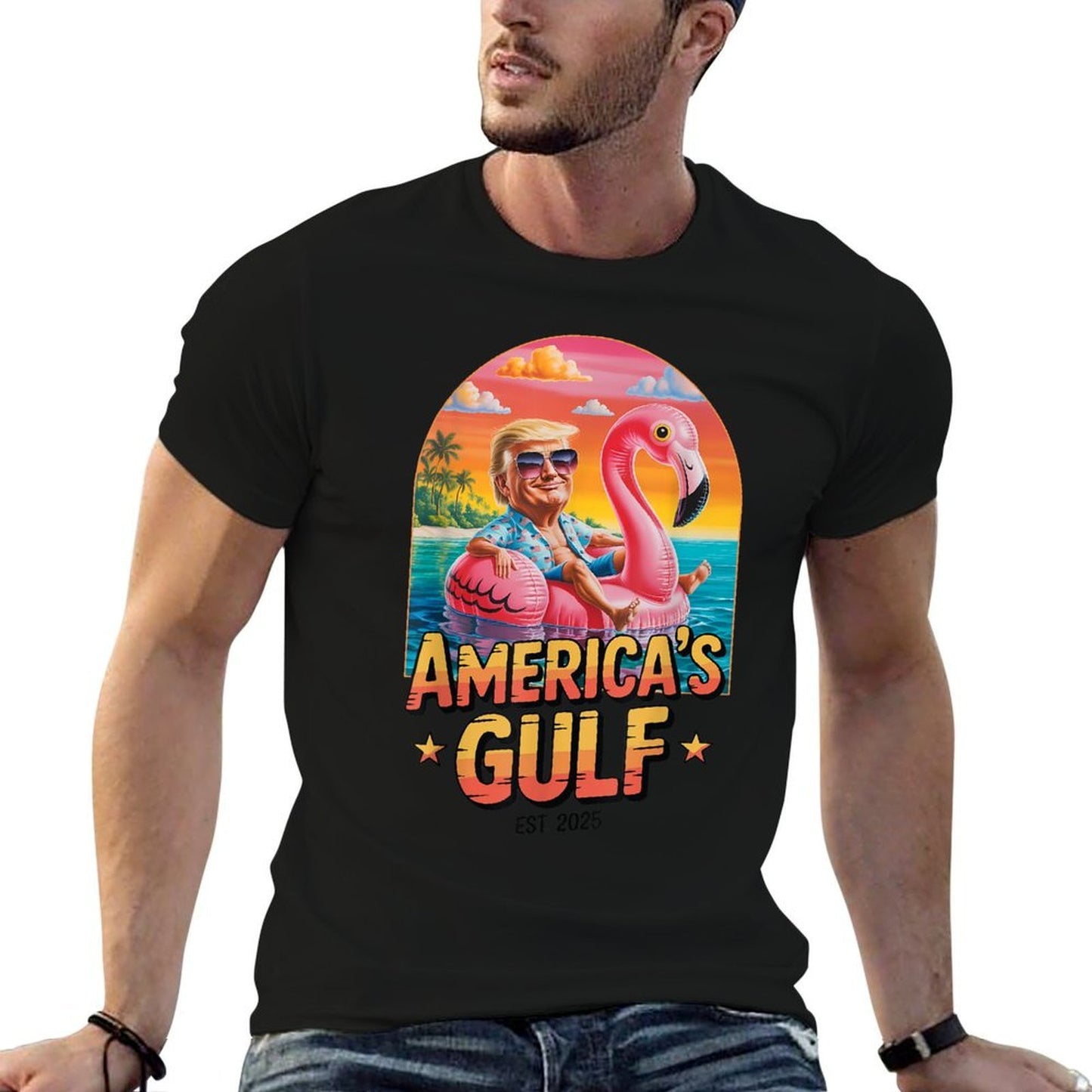 Funny Trump America's Gulf Est 2025 Trump Merchandise  Odor-resistant T-Shirt