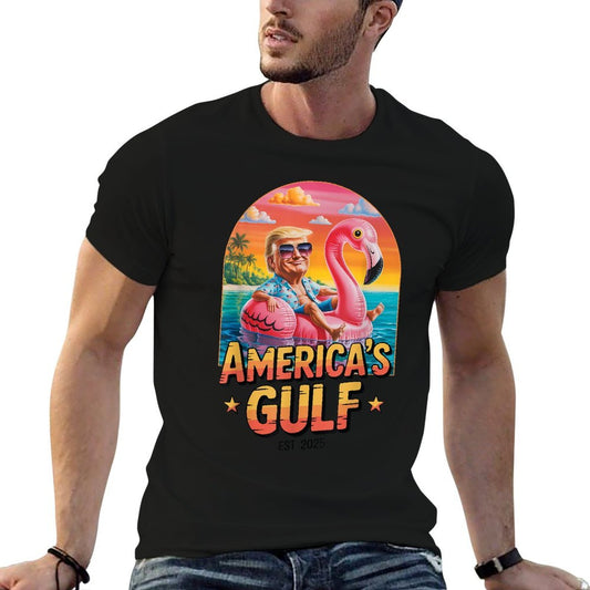 Funny Trump America's Gulf Est 2025 Trump Merchandise  Odor-resistant T-Shirt