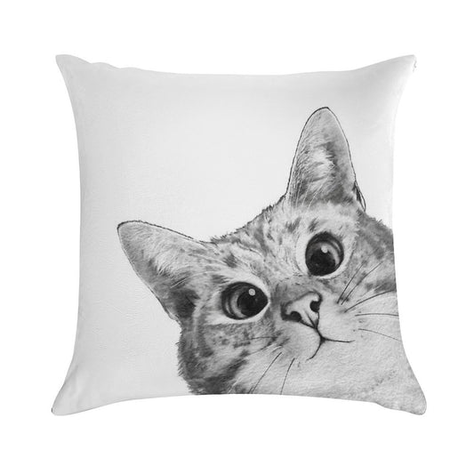 Sneaky Cat Soft Luxury Feel Throw Pillow