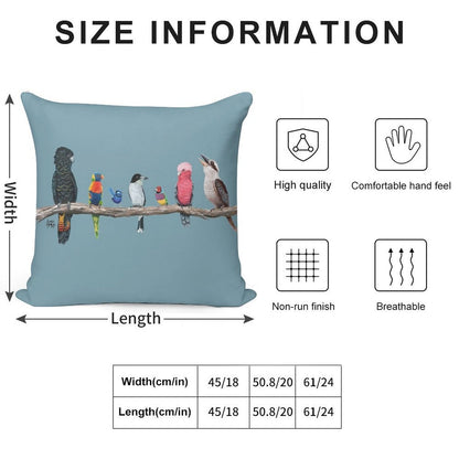 Australian Birds Soft Washable Throw Pillow