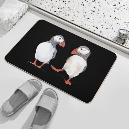Puffin Friends Dancing - Illustration Bath Mat