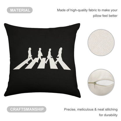 Minimalistic Abbey Road Linen Throw Pillow Cover