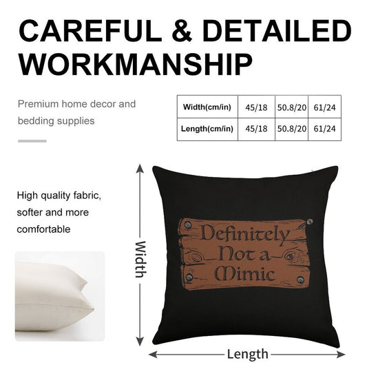 Definitely Not A Mimic Linen Throw Pillow Cover
