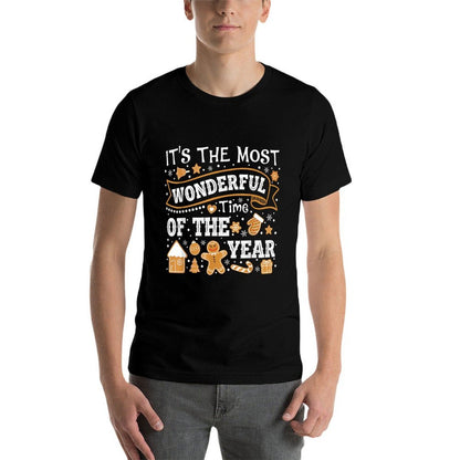 Its The Most Wonderful Time of Year Christmas Gingerbread  Polyester Blend T-Shirt