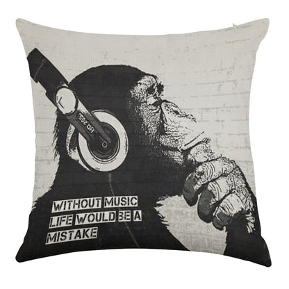 Without Music Life Would Be A Mistake Linen Throw Pillow Cover
