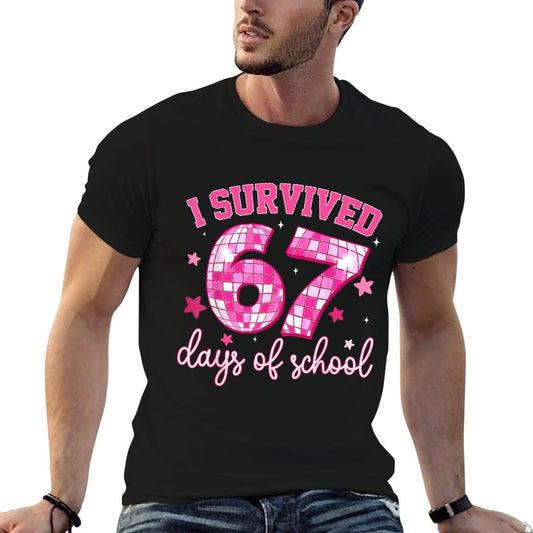 Retro I Survived 67 Days of School Funny 67 Teacher Students  Breathable T-Shirt