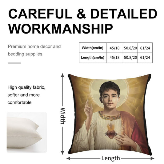 Charles Leclerc Jesus F1 Linen Throw Pillow Cover