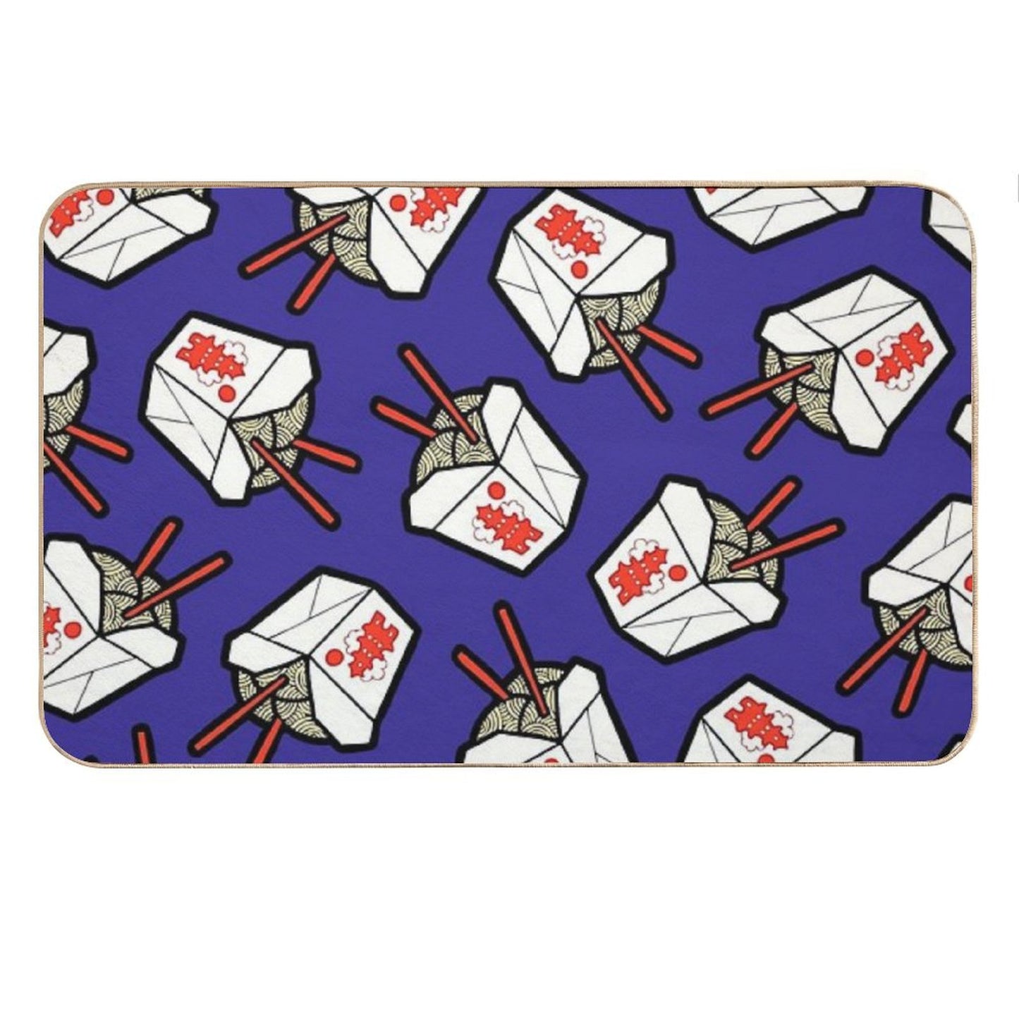 Take-Out Noodles Box Pattern Bath Mat