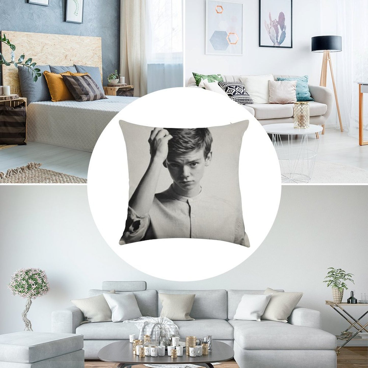 Thomas Brodie-Sangster 9 Linen Throw Pillow Cover